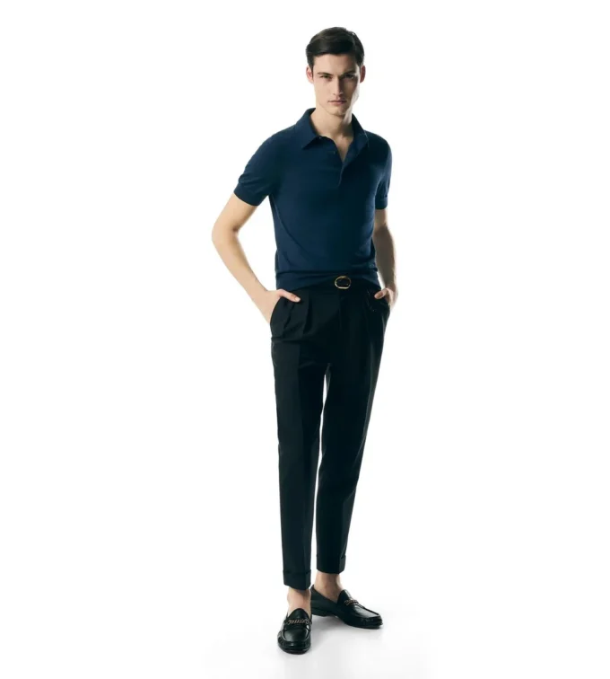 Fine Gauge Cashmere Silk Polo
