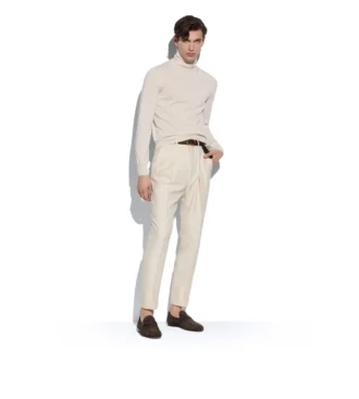 Fine Gauge Cashmere Silk Roll Neck