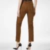 Full Grain Lamb Suede Five-Pocket Pants with Tf Debossed Logo