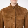 Full Grain Lamb Suede Officer Jacket