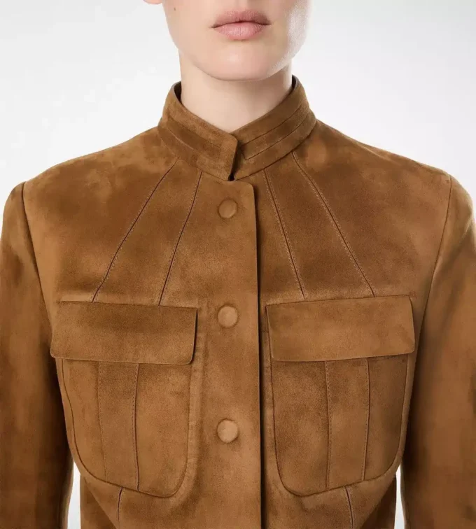 Full Grain Lamb Suede Officer Jacket