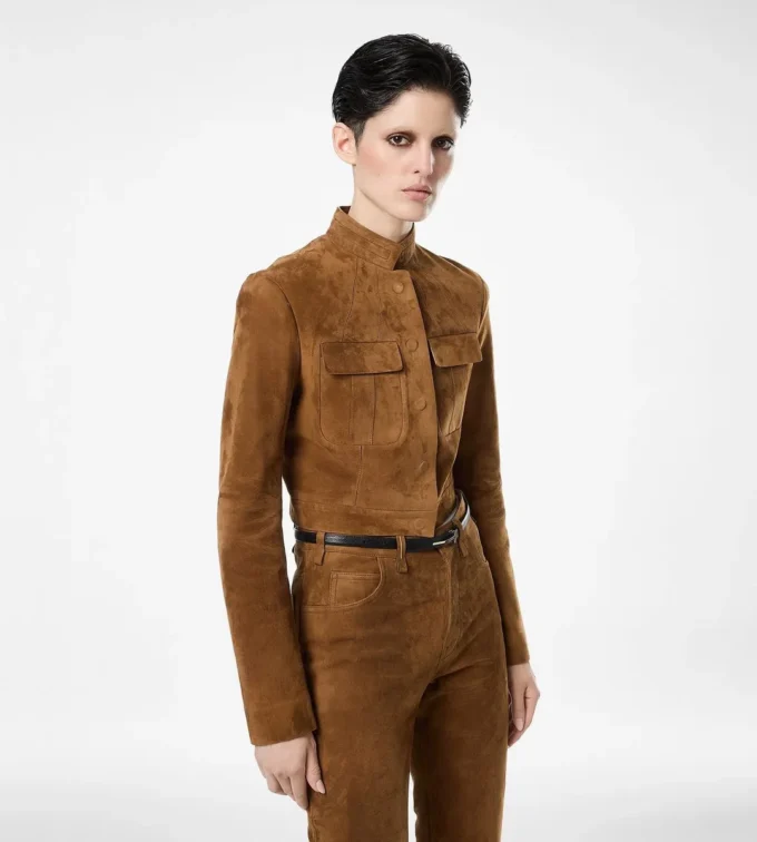 Full Grain Lamb Suede Officer Jacket