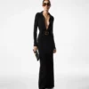 Full Needle Stretch Wool Polo Maxi Dress