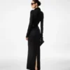 Full Needle Stretch Wool Polo Maxi Dress
