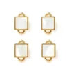Gold and Pearl Square Studs