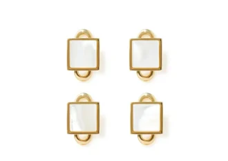 Gold and Pearl Square Studs Gold and Pearl Square Studs