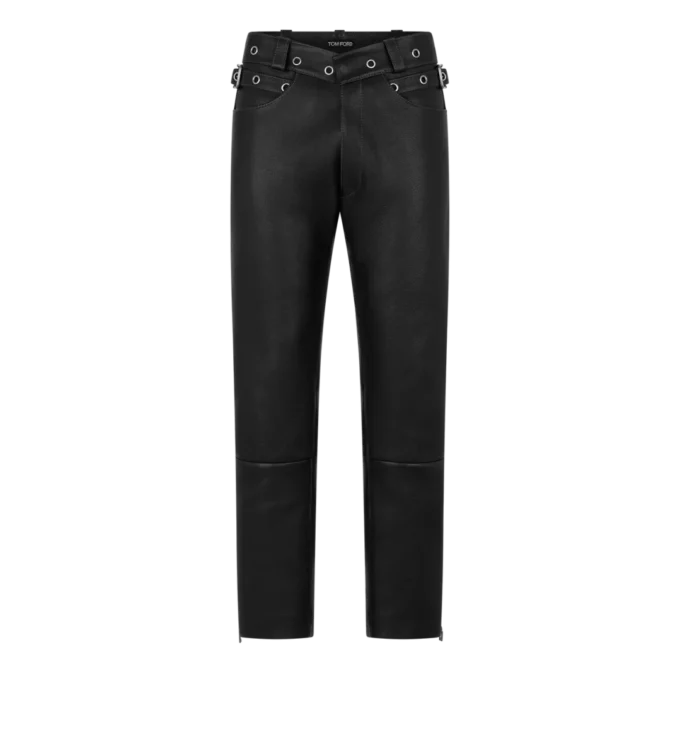Grain Leather Biker Pant