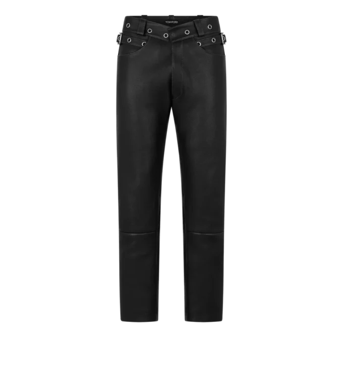 Grain Leather Biker Pant