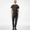 Grain Leather Biker Pant