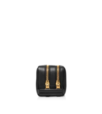 Grain Leather Double Zip Toiletry Bag Grain Leather Double Zip Toiletry Bag