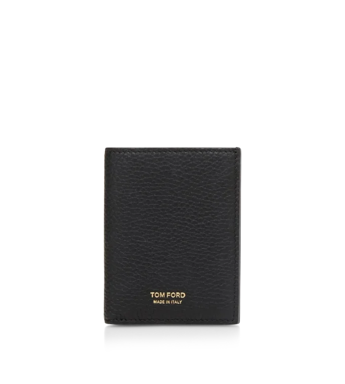 Grain Leather Folding Cardholder