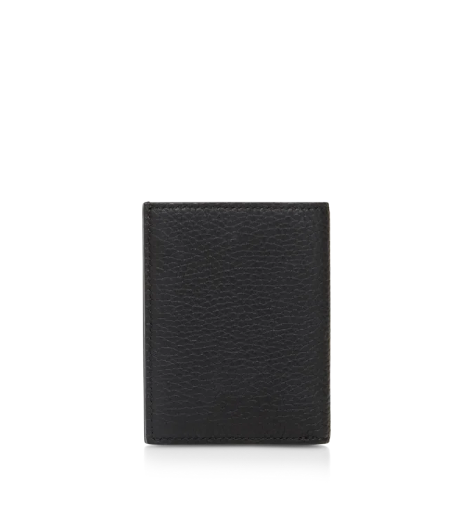 Grain Leather Folding Cardholder