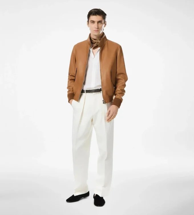 Grain Leather Harrington
