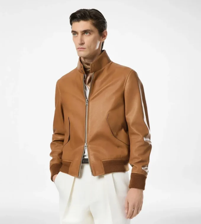 Grain Leather Harrington