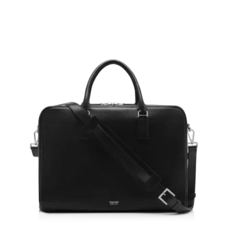 Grain Leather Minimal Briefcase