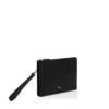 Grain Leather Minimal Slim Pouch with Wristlet