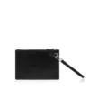 Grain Leather Minimal Slim Pouch with Wristlet