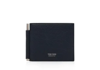 Grain Leather Money Clip Wallet
