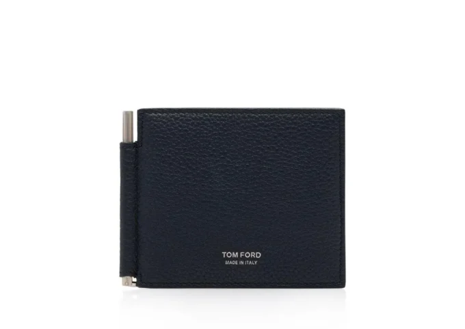 Grain Leather Money Clip Wallet