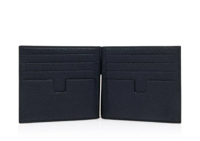 Grain Leather Money Clip Wallet