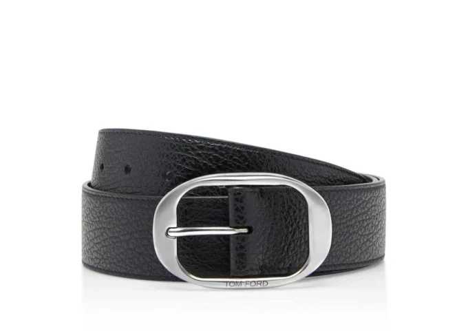 Grain Leather Oval Belt