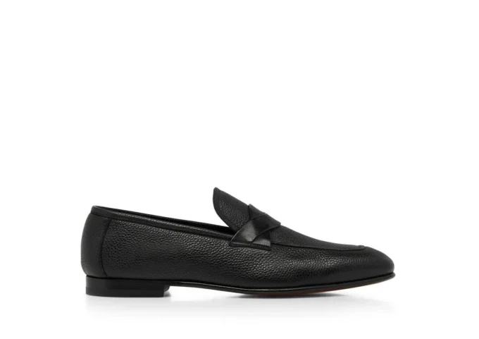 Grain Leather Sean Twisted Band Loafer