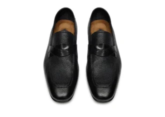 Grain Leather Sean Twisted Band Loafer