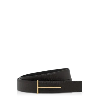Grain Leather Slim T Reversible Belt
