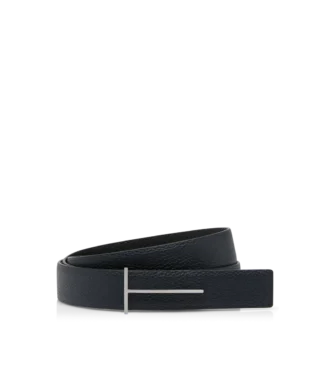 Grain Leather Slim T Reversible Belt