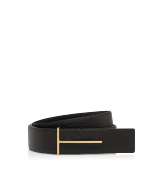 Grain Leather Slim T Reversible Belt