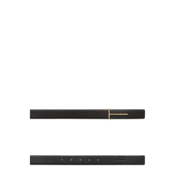 Grain Leather Slim T Reversible Belt