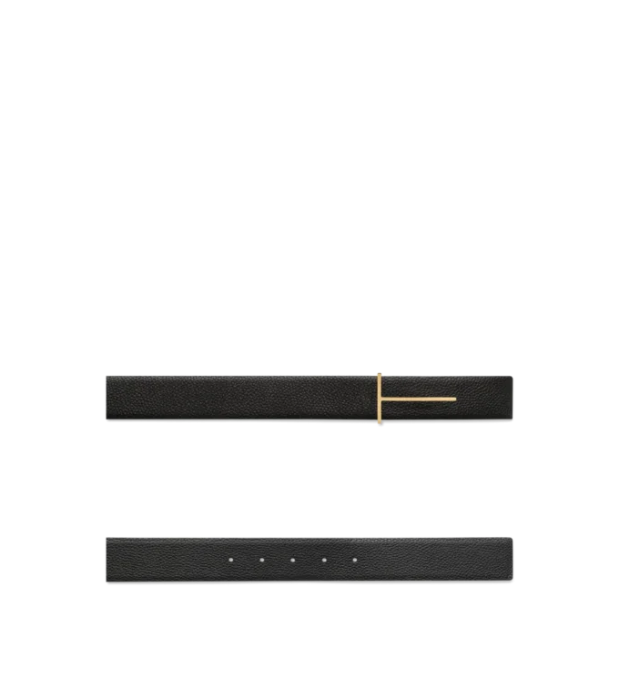 Grain Leather Slim T Reversible Belt