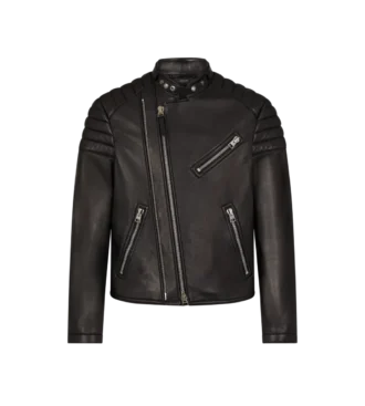 Grain Leather Zip Biker