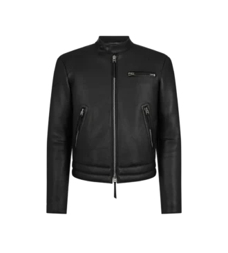 Grain Leather Zip Biker