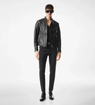 Grain Leather Zip Biker