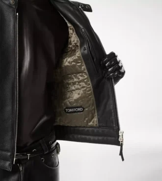 Grain Leather Zip Biker