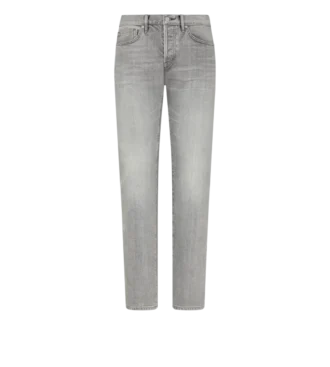 Grey Stretch Straight Fit Denim