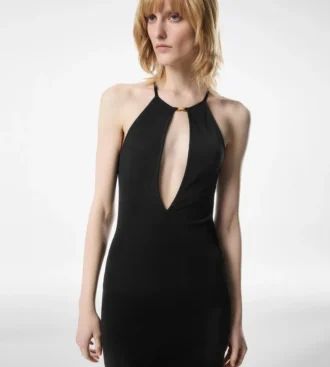 Halterneck Evening Dress with Cut Out