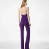Halterneck Twist Front Silk Jumpsuit