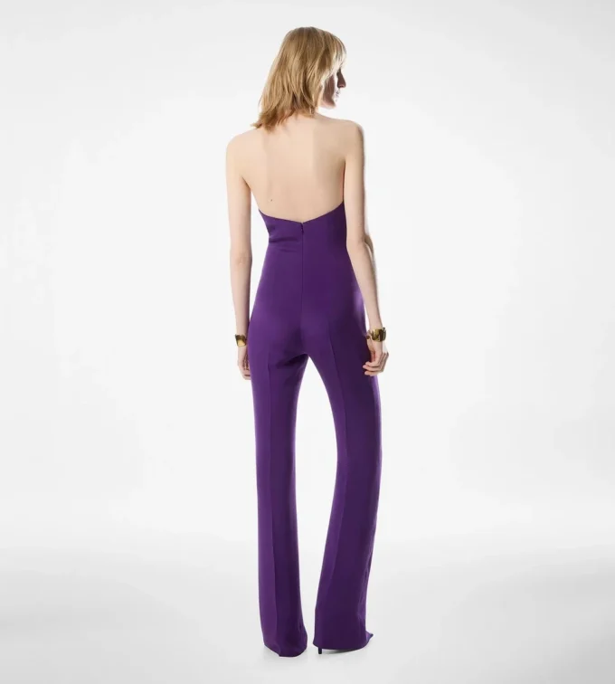 Halterneck Twist Front Silk Jumpsuit