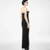 Heavy Crepe Envers Satin Strapless Cocktail Dress with Bow Detail