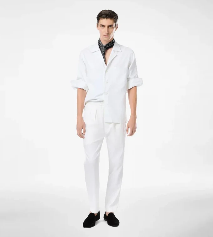 Herringbone Stripe Pleated Lounge Pant