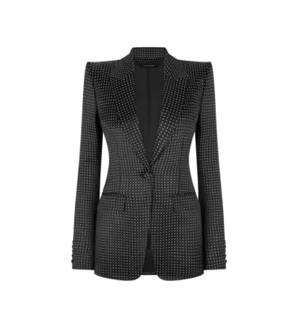 Jacquard Polka Dot Duchesse Single Breasted Jacket