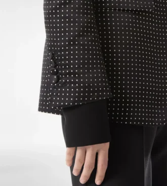 Jacquard Polka Dot Duchesse Single Breasted Jacket