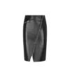 Knee-Length Diagonal Zip Leather Skirt Knee-Length Diagonal Zip Leather Skirt