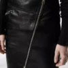 Knee-Length Diagonal Zip Leather Skirt Knee-Length Diagonal Zip Leather Skirt