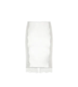 Knee-Length Skirt with Lace Inserts