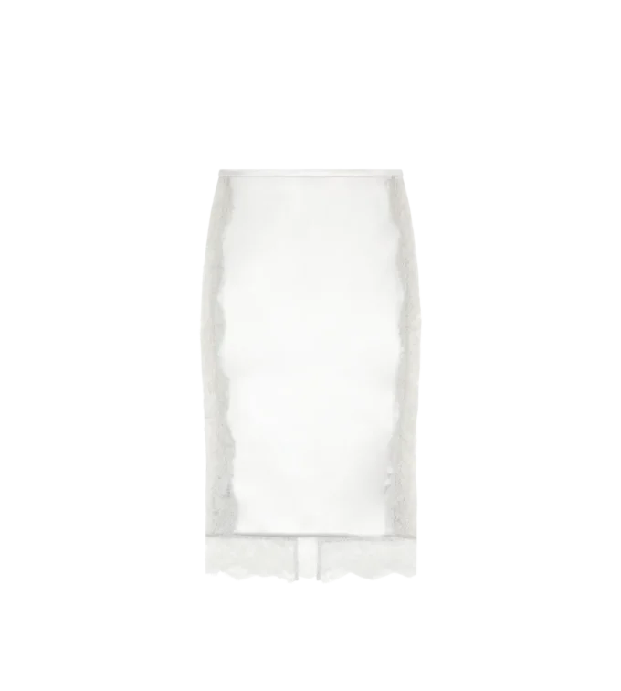 Knee-Length Skirt with Lace Inserts Knee-Length Skirt with Lace Inserts