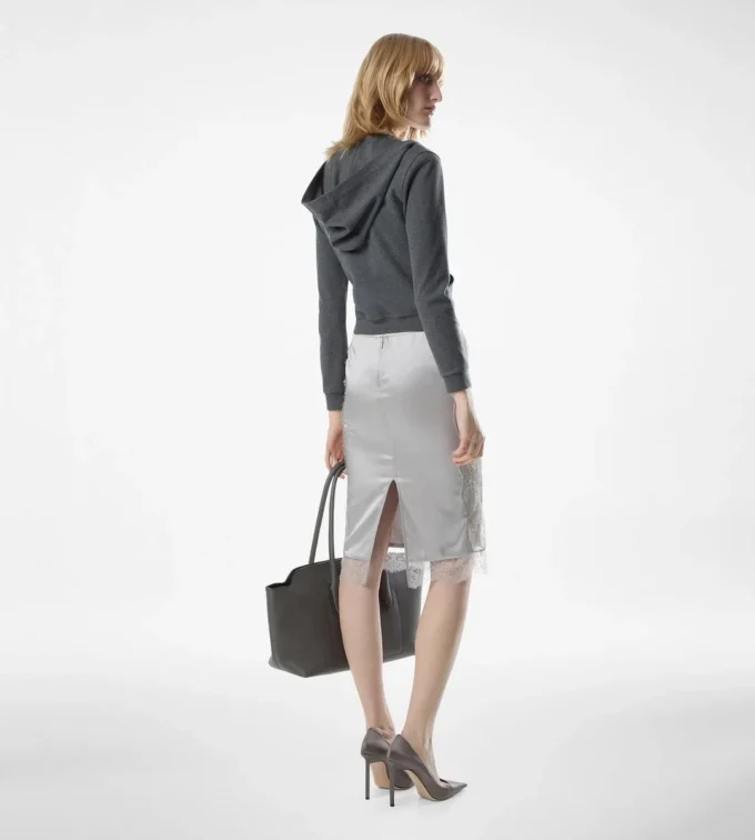 Knee-Length Skirt with Lace Inserts Knee-Length Skirt with Lace Inserts
