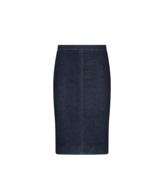 Knee-Length Tailored Denim Skirt